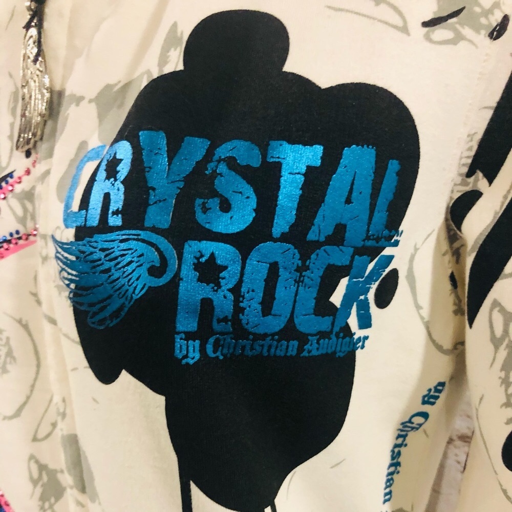 ❌SOLD❌🎉HP🎉Christian Audigier & Crystal Rock🔥Gorgeous Zip Hoodie-Limited Edit - Picture 3 of 15
